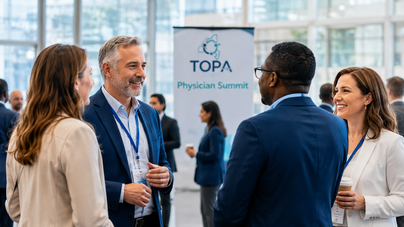 TOPA physicians networking at a summit